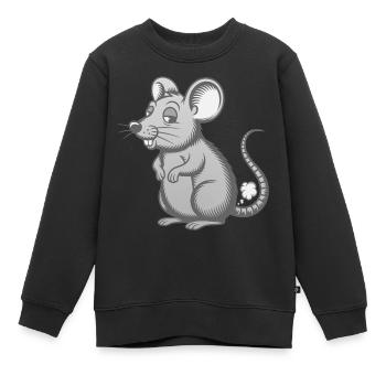 Furzende Maus furzen pupsen Pups Furz Mäuschen - Kinder Premium Organic Sweatshirt - Schwarz - Vorne - AI Model Kid Female (0cm)