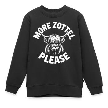Vache des Highlands / Bœuf des Highlands – J’adore les Highlands - Sweat Premium enfant bio - noir - Devant - AI Model Kid Female (0cm)
