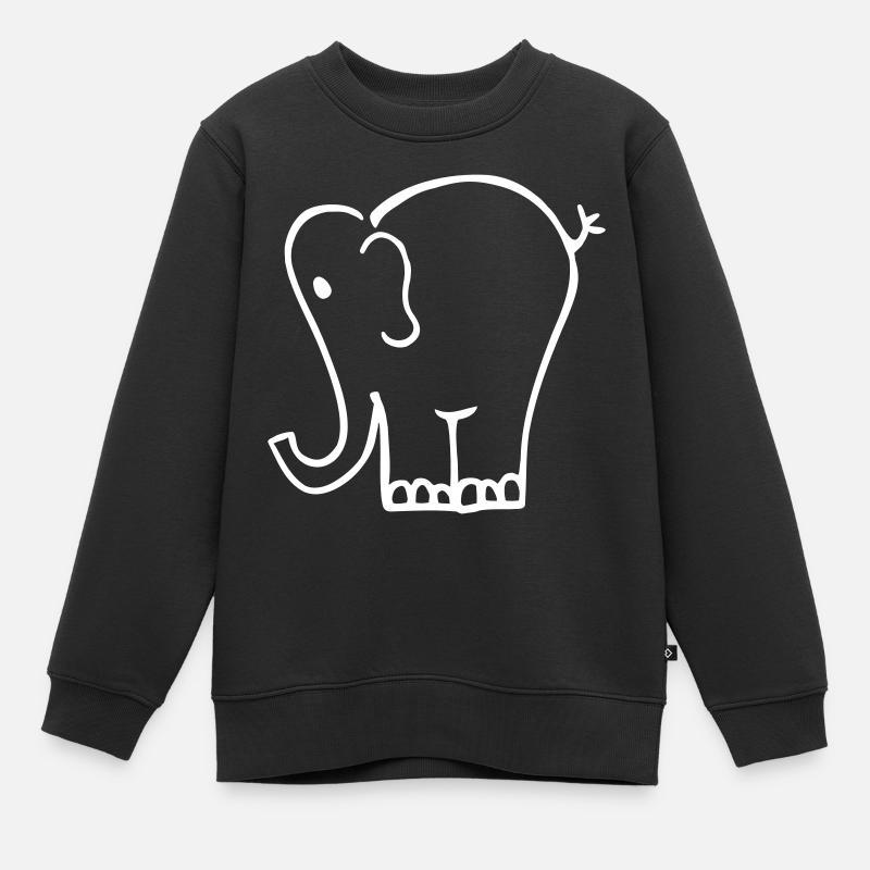 Elephant pour les enfants - Sweat Premium enfant bio - noir