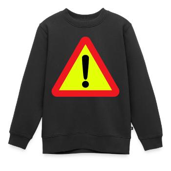 Attention - Sweat Premium enfant bio - noir - Devant - AI Model Kid Female (0cm)