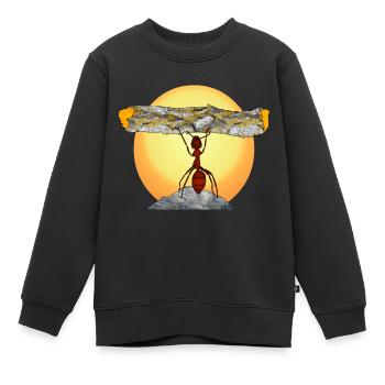 ne jamais abandonner - Sweat Premium enfant bio - noir - Devant - AI Model Kid Female (0cm)