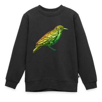 Rusty Avian // Steampunk Bird - Kinder Premium Organic Sweatshirt - Schwarz - Vorne - AI Model Kid Female (0cm)