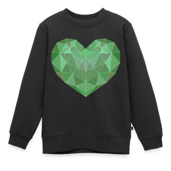 Geometrisches Herz Green - Kinder Premium Organic Sweatshirt - Schwarz - Vorne - AI Model Kid Female (0cm)