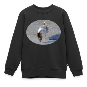 Die Möwe hat ein Leckerbissen - eine Scholle - Kinder Premium Organic Sweatshirt - Schwarz - Vorne - AI Model Kid Female (0cm)