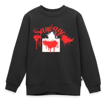 SAUVAGE - Sweat Premium enfant bio - noir - Devant - AI Model Kid Female (0cm)