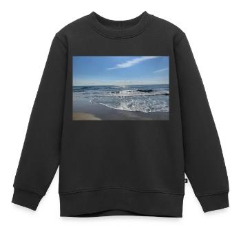 Wellen - Kinder Premium Organic Sweatshirt - Schwarz - Vorne - AI Model Kid Female (0cm)