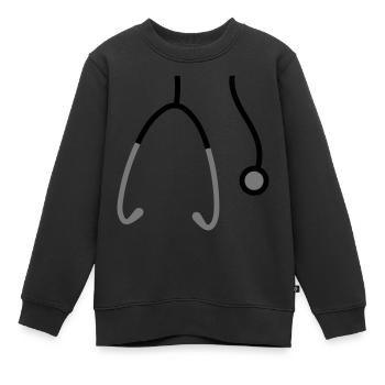 haengend hals Stethoskop abhoeren herzschlag puls - Kinder Premium Organic Sweatshirt - Schwarz - Vorne - AI Model Kid Female (0cm)