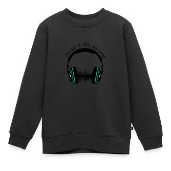 Musik ist die Antwort - Kinder Premium Organic Sweatshirt - Schwarz - Vorne - AI Model Kid Female (0cm)
