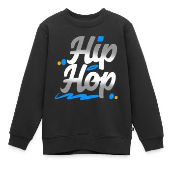 Hip hop - Sweat Premium enfant bio - noir - Devant - AI Model Kid Female (0cm)