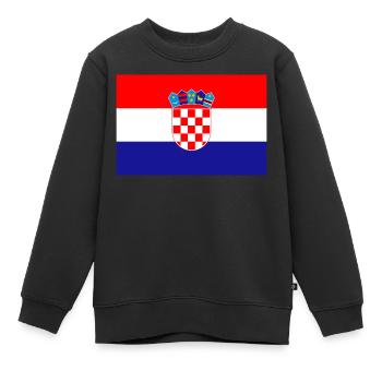 Kroatien kroatisch Flagge Fahne - Kinder Premium Organic Sweatshirt - Schwarz - Vorne - AI Model Kid Female (0cm)