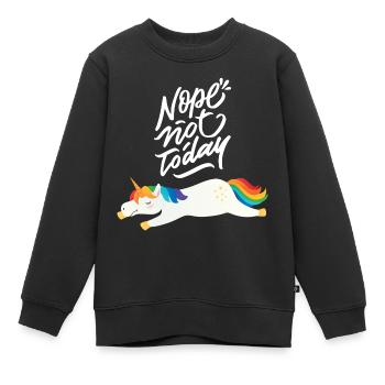 Nope Not Today - Lazy Unicorn - Sweat Premium enfant bio - noir - Devant - AI Model Kid Female (0cm)