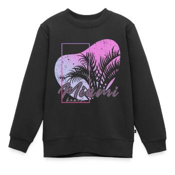 Miami Beach - Sweat Premium enfant bio - noir - Devant - AI Model Kid Female (0cm)