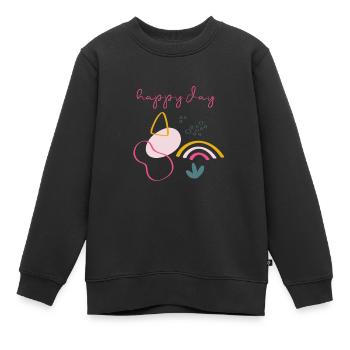 Bonne journée - Sweat Premium enfant bio - noir - Devant - AI Model Kid Female (0cm)