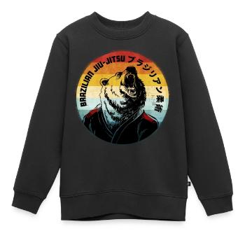 Jiu Jitsu brésilien - Sweat Premium enfant bio - noir - Devant - AI Model Kid Female (0cm)