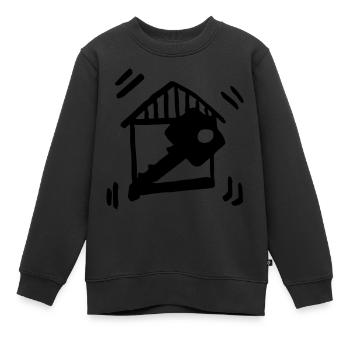 Maison clé de la maison / maison clé - Construction maison - Sweat Premium enfant bio - noir - Devant - AI Model Kid Female (0cm)
