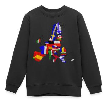 Union européenne avec des drapeaux sur la carte - Sweat Premium enfant bio - noir - Devant - AI Model Kid Female (0cm)