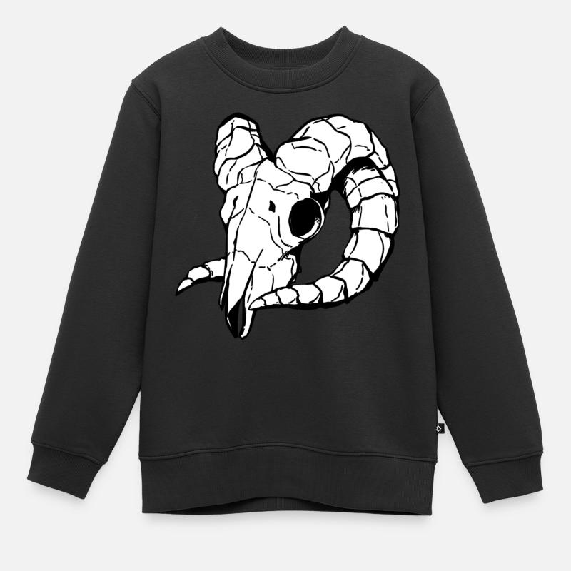 Crâne - Crâne de mouton - Sweat Premium enfant bio - noir