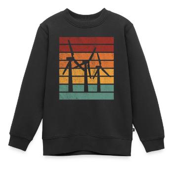 Éolien éolien Éolienne Centrale électrique - Sweat Premium enfant bio - noir - Devant - AI Model Kid Female (0cm)