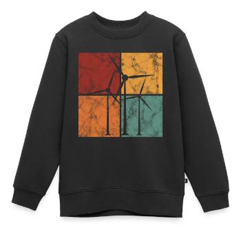 Windenergie Windkraft Windkraftanlage Kraftwerk - Kinder Premium Organic Sweatshirt - Schwarz - Vorne - AI Model Kid Female (0cm)