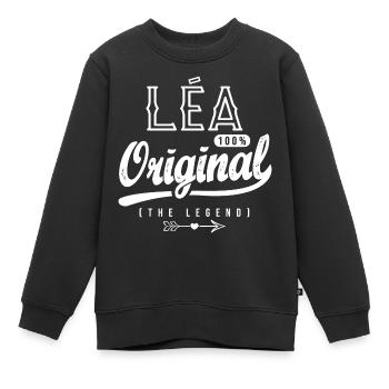 Vorname LEA personalisiertes Geschenk Weihnachtsgeburtstag - Kinder Premium Organic Sweatshirt - Schwarz - Vorne - AI Model Kid Female (0cm)
