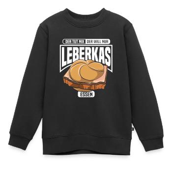 Leberkäse Leberkas Leberkäs Fleischkäse Semmel - Kinder Premium Organic Sweatshirt - Schwarz - Vorne - AI Model Kid Female (0cm)