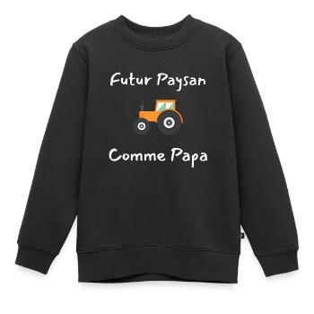 Futur paysan humour cadeau - Sweat Premium enfant bio - noir - Devant - AI Model Kid Female (0cm)