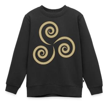 celtique symbole - Sweat Premium enfant bio - noir - Devant - AI Model Kid Female (0cm)