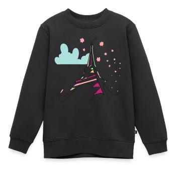 tour Eiffel - Sweat Premium enfant bio - noir - Devant - AI Model Kid Female (0cm)