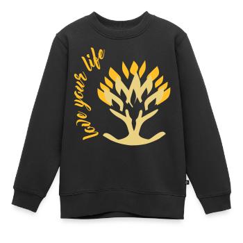 Love Your Life, Lebensbaum, Baum, Leben - Kinder Premium Organic Sweatshirt - Schwarz - Vorne - AI Model Kid Female (0cm)