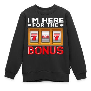Spielautomat Glücksspiel Lustiger Casino Fan - Kinder Premium Organic Sweatshirt - Schwarz - Vorne - AI Model Kid Female (0cm)
