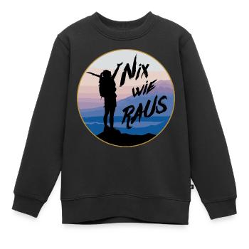 Nix wie Raus Klettern Bergsteigen - Kinder Premium Organic Sweatshirt - Schwarz - Vorne - AI Model Kid Female (0cm)