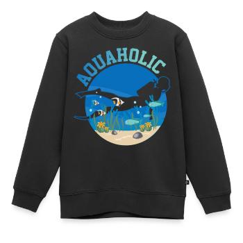 Diver Diving - Kids Premium Organic Sweatshirt - black - Front - AI Model Kid Female (0cm)