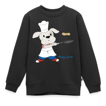 Happy Louis - CREPES - Sweat Premium enfant bio - noir - Devant - AI Model Kid Female (0cm)
