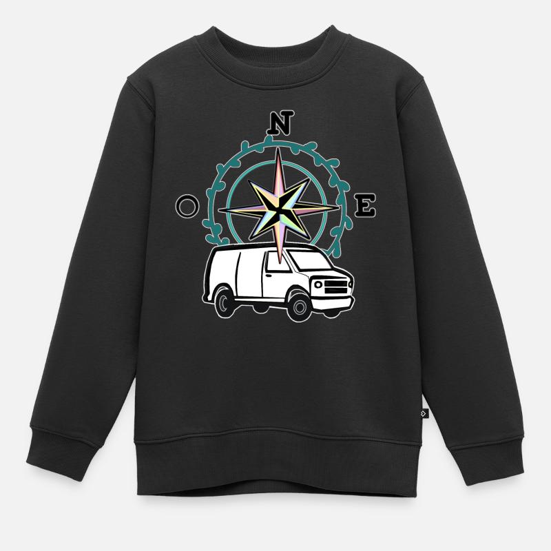 VAN LIFE VANLIFER NOMADS - Sweat Premium enfant bio - noir