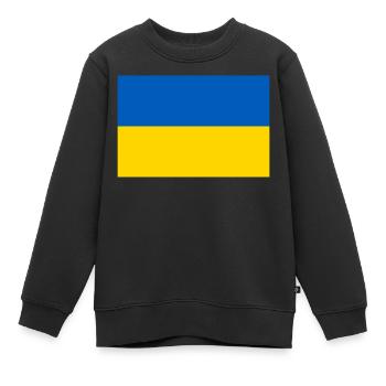 Ukraine ukrainisch Flagge Fahne - Kinder Premium Organic Sweatshirt - Schwarz - Vorne - AI Model Kid Female (0cm)
