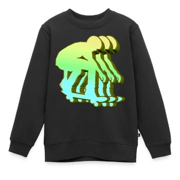 Skateboarder 3D - Kinder Premium Organic Sweatshirt - Schwarz - Vorne - AI Model Kid Female (0cm)