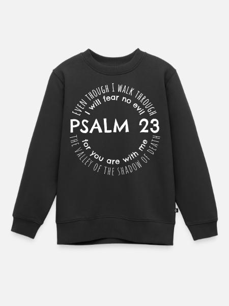 Psaume 23 Bon Pasteur Jésus Bible vers Dieu Prier - Sweat Premium enfant bio - noir