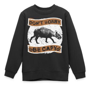 Capybara Wasserschwein Nagetier - Kinder Premium Organic Sweatshirt - Schwarz - Vorne - AI Model Kid Female (0cm)