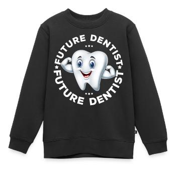 Dentiste Dentiste Dentist - Sweat Premium enfant bio - noir - Devant - AI Model Kid Female (0cm)