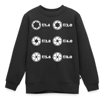 Linsen Kameraeinstellung Kamera Fotograf - Kinder Premium Organic Sweatshirt - Schwarz - Vorne - AI Model Kid Female (0cm)