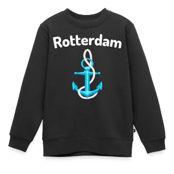 Rotterdam - Sweat Premium enfant bio - noir - Devant - AI Model Kid Female (0cm)