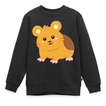 Hamster - Sweat Premium enfant bio - noir - Devant - AI Model Kid Female (0cm)