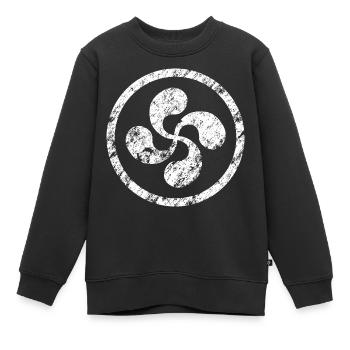 Lauburu from Euskadi - Kids Premium Organic Sweatshirt - black - Front - AI Model Kid Female (0cm)