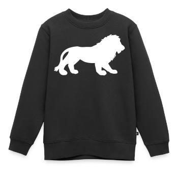 lion - Sweat Premium enfant bio - noir - Devant - AI Model Kid Female (0cm)