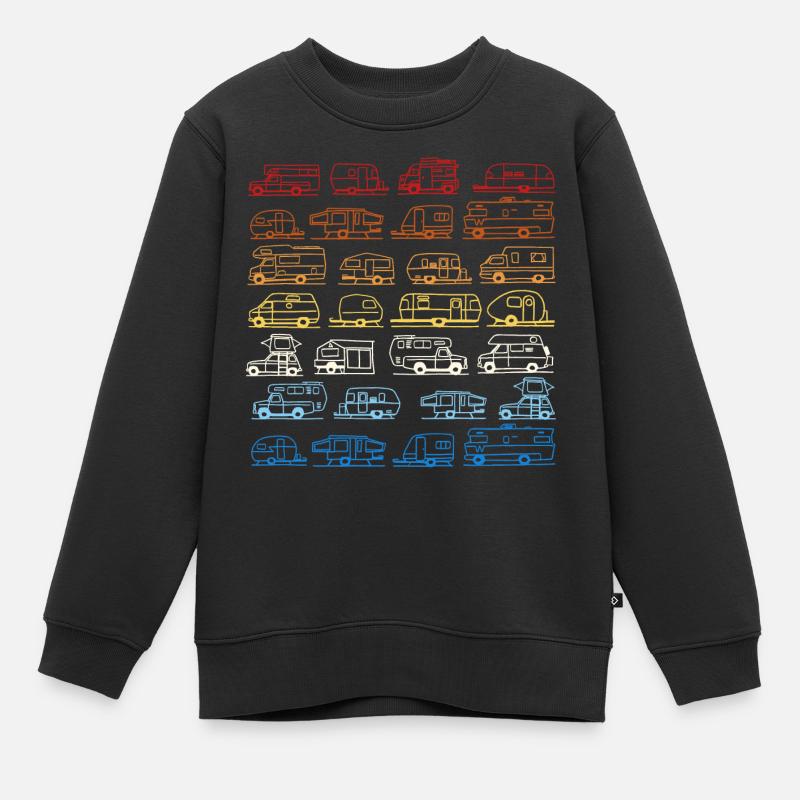 Campingplatz Rainbow - Kinder Premium Organic Sweatshirt - Schwarz
