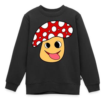 Crapaud champignon rouge - Sweat Premium enfant bio - noir - Devant - AI Model Kid Female (0cm)