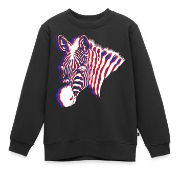 Néon zèbre - Sweat Premium enfant bio - noir - Devant - AI Model Kid Female (0cm)