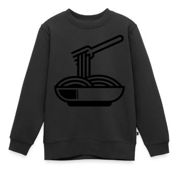 Symbole spaghetti - Sweat Premium enfant bio - noir - Devant - AI Model Kid Female (0cm)