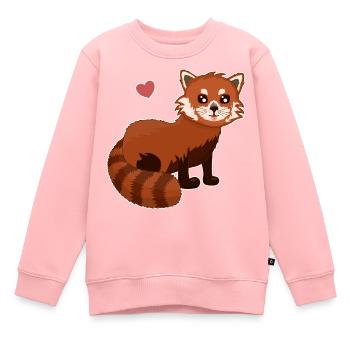 Roter Panda Panda Roux - Sweat Premium enfant bio - rose - Devant - AI Model Kid Female (0cm)