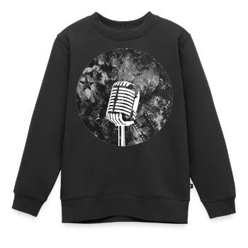Mikrofon - Kinder Premium Organic Sweatshirt - Schwarz - Vorne - AI Model Kid Female (0cm)
